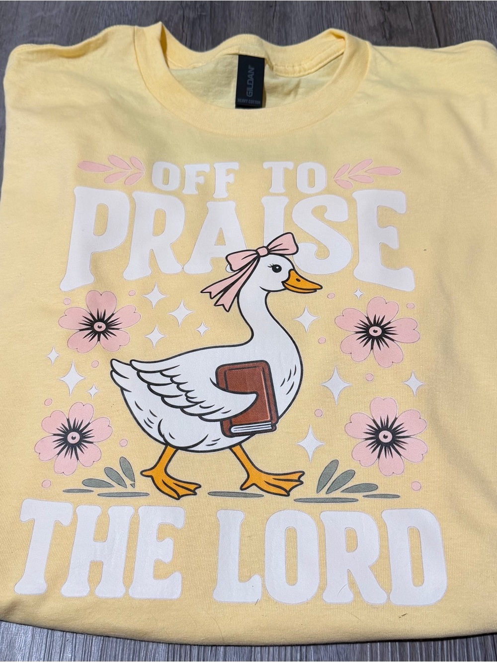 Off to praise the Lord goose tee